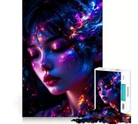 Puzzle de 1000 pièces Neon Dream Girl pour Adultes, Jeu de réflexion Amusant à Partager, découpe Parfaite, pour Les fêtes (38x26cm)