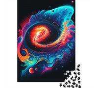 Puzzle de 1000 pièces Neon Galaxy Pop Art pour adultes, puzzle en bois, jeu éducatif pour adolescents adultes, 1000 pièces (75 x 50 cm)
