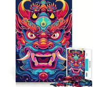 Puzzle de 1000 pièces Neon Japanese Oni Yokai pour Adolescents, idéal pour améliorer la mémoire, Un Loisir Silencieux, Cadeau d'anniversaire Parfait (38x26cm)
