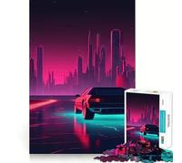 Puzzle de 1000 pièces Neon Nights Cruise pour Adolescents, Jeu de réflexion Anti-Stress, Bords précis, (50x75cm)