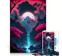 Puzzle de 1000 pièces Neon Sakura Wonderland pour Adultes Jeu de réflexion et de complicité Cadeau élégant (38x52cm)
