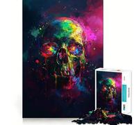 Puzzle de 1000 pièces Neon Skull Cascade pour Adolescents, Jouet Intelligent et Amusant, découpe précise, pour Les fêtes (38x52cm)