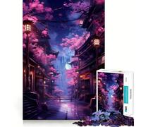 Puzzle de 1000 pièces Neon Tokyo Sakura Street pour Adolescents, Jeu de logique, Joie familiale, découpe de précision, Cadeau Exquis (50x75cm)