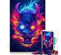 Puzzle de 1000 pièces Neon Yokai Oni pour Adultes, Jouet Stimulant la logique, Lien Familial, Bords Premium, Surprise chaleureuse (50x75cm)
