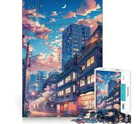 Puzzle de 1000 pièces Night Street, Anime Japonais, pour Adolescents, Jeu de logique et de détente, découpe précise, Cadeau précieux (50x75cm)