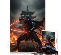 Puzzle de 1000 pièces Ninja aux épées Lumineuses dans Les Flammes, 50x75cm, idéal pour Les Adolescents Jeu de logique et de réflexion Découpe précise Un Cadeau Exceptionnel
