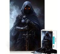 Puzzle de 1000 pièces Ninja Chevalier Noir Assassin pour Adolescents Jeu de logique Stimulant et Anti-Tension Qualité supérieure Cadeau de Noël idéal (38x26cm)
