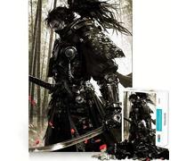 Puzzle de 1000 pièces Ninja Samurai Aquarelle pour Adultes Jeu Intelligent et Amusant à Assembler Ensemble Cadeau saisonnier (38x52cm)