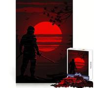 Puzzle de 1000 pièces Ninja Silhouette avec épées au Coucher du Soleil pour Adultes, Sharp Logic, Jouet de Loisirs pour la Maison, découpe précise, 50x75cm