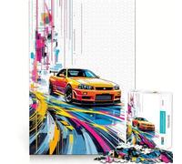 Puzzle de 1000 pièces Nissan Skyline R Art Abstrait pour Adolescents Jeu Intelligent et divertissant Image à Assembler (38x52cm)