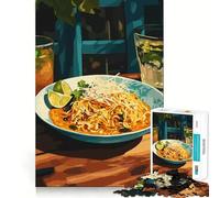 Puzzle de 1000 pièces Nouilles au Citron Vert et aux Herbes pour Adolescents, Stimulant la réflexion, pour Toute la Famille, Cadeau mémorable, Bords Nets (38x26cm)