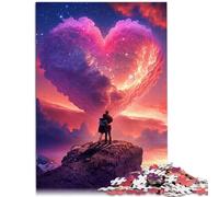 Puzzle de 1000 pièces，Nuages Amoureux，pour Adultes et Enfants âgés de 12 Ans et Plus，Puzzle en Bois，Cadeaux de Noël pour Femmes，Taille ：50 x 75 cm.