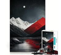 Puzzle de 1000 pièces Nuit dans la Montagne Rouge pour Adolescents, Jeu de logique Puissant, Moment Serein, Bords Nets, Cadeau créatif (38x52cm)