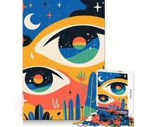 Puzzle de 1000 pièces « Nuit dans Le désert » Art Abstrait Minimaliste surréaliste,découpe précise,défi intellectuel,ralentissement du Temps,décoration Murale de Noël (38x26cm)