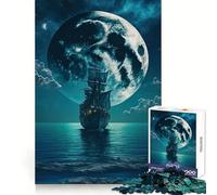 Puzzle de 1000 pièces Nuit de Lune en Bateau pour Adultes stimulez Votre Esprit, apaisez-Vous et amusez-Vous ! Bords réguliers (50x75cm)