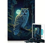 Puzzle de 1000 pièces Nuit des hiboux pour Adultes, Jeu Intelligent et Amusant à Assembler Ensemble, Cadeau de Saison (38x26cm)