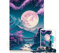 Puzzle de 1000 pièces Nuit Mystique et Pleine Lune pour Adolescents améliore la mémoire, Passe-Temps Calme, Bords Nets, Cadeau d'anniversaire (38x26cm)