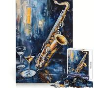 Puzzle de 1000 pièces Nuits de Saxophone pour Adolescents, Jeu de logique et de Train, Anti-Stress, découpe Lisse, Cadeau mémorable (38x52cm)