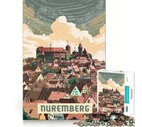 Puzzle de 1000 pièces Nuremberg Clean Cut Piece Jeu de réflexion Moment de Calme et de Divertissement Pièce Artistique de Noël (38x26cm)