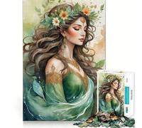 Puzzle de 1000 pièces Nymphe des forêts à l'aquarelle pour Adultes,Jeu de mémoire,Assemblage précis sans espaces,activité apaisante pour Une Pause mentale (38x52cm)