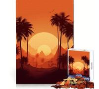 Puzzle de 1000 pièces Oasis de Palmiers pour Adolescents Un Cadeau Exquis pour se détendre et se ressourcer grâce à Une Image Lumineuse (50x75cm)