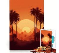 Puzzle de 1000 pièces Oasis de Palmiers pour Adolescents Un Cadeau Exquis pour se détendre et se ressourcer grâce à Une Image Lumineuse (50x75cm)