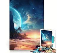 Puzzle de 1000 pièces Océan Bleu et Ciel Nocturne,découpe précise,Jeu de réflexion,Cadeau Facile,Cadeau d'anniversaire Amusant (50x75cm)