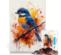 Puzzle de 1000 pièces Oiseau Aquarelle sur Une Branche pour Adultes Jeu de mémoire Amusant Assemblage sûr et Solide Activité familiale du Soir (50x75cm)