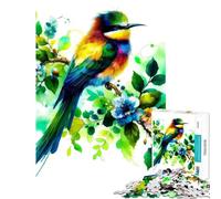 Puzzle de 1000 pièces Oiseau Arc-en-Ciel sur Une Branche Activités Amusantes à la Maison Défi Difficile Jouets Anti-Stress pour Les 14 Ans et Plus (38x26cm)