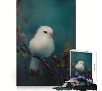 Puzzle de 1000 pièces Oiseau Blanc sur Une Branche pour Adultes Détente et Relaxation Amusant Bords précis Un Joli Cadeau (38x52cm)