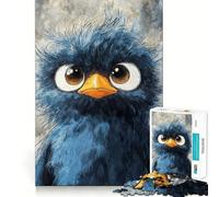 Puzzle de 1000 pièces Oiseau Bleu aux Grands Yeux,découpe précise,Jeu Stimulant l'esprit,Jeu Facile,Cadeau d'anniversaire idéal (38x26cm)
