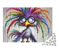 Puzzle de 1000 pièces « Oiseau coloré aux Plumes Arc-en-Ciel » - Jeu éducatif pour Adultes - Décoration intérieure - Défi Anniversaire - 52 x 38 cm