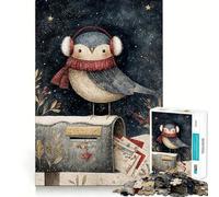 Puzzle de 1000 pièces Oiseau d'hiver sur Une boîte aux Lettres pour Adolescents Un Jeu de réflexion Amusant et sans accroc,idéal pour Passer Le Temps (50x75cm)