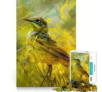 Puzzle de 1000 pièces Oiseau Jaune dans l'herbe pour Adolescents Jeu de mémoire et de Concentration Qualité Professionnelle Activité relaxante de Groupe en intérieur (50x75cm)