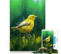 Puzzle de 1000 pièces Oiseau Jaune dans l'herbe pour Adultes,Exercice Mental,découpe de précision,Bords Lisses,activité relaxante à Faire en Groupe à l'intérieur (50x75cm)