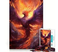 Puzzle de 1000 pièces Oiseau Phénix Mystique pour Adultes et Adolescents Jeu de Logique Clair Découpe Parfaite Cadeau de Père Noël (38x26cm)