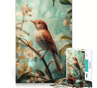 Puzzle de 1000 pièces Oiseau rossignol sur Une Branche avec des Fleurs pour Adolescents, Jeu intellectuel, Joie familiale, découpe de qualité, Cadeau élégant (38x26cm)