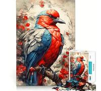 Puzzle de 1000 pièces Oiseau Rouge et Bleu pour Adolescents Un pour améliorer sa mémoire, se détendre et se Relaxer (50x75cm)