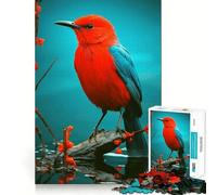Puzzle de 1000 pièces Oiseau Rouge sur Une Branche pour Adultes, Jeu de réflexion et de renforcement des Liens familiaux, découpe de précision, Cadeau créatif (38x26cm)