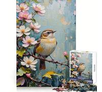 Puzzle de 1000 pièces Oiseau sur Une Branche Fleurie pour Adultes, idéal pour développer la logique, se détendre et s'amuser Un Cadeau de Saison Parfait (38x26cm)