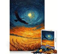 Puzzle de 1000 pièces Oiseau survolant Un Champ doré pour Adolescents Exercices de réflexion Découpe Laser (38x52cm)