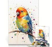 Puzzle de 1000 pièces Oiseaux colorés à l'aquarelle pour Adolescents, développement du raisonnement, évasion sereine, découpe précise, Cadeau attentionné (38x26cm)