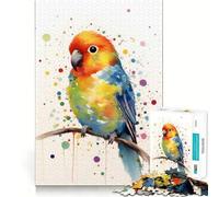Puzzle de 1000 pièces Oiseaux colorés à l'aquarelle pour Adolescents Un Jeu Stimulant et Amusant,sans Espace,pour des Moments de détente captivants à la Maison (50x75cm)