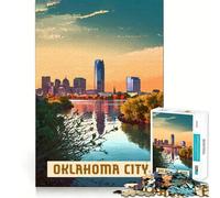 Puzzle de 1000 pièces Oklahoma City Jeu d'assemblage Facile pour se détendre et Passer Un Bon Moment Décoration de Noël (38x52cm)