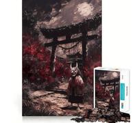 Puzzle de 1000 pièces Oni Mask Torii Gate pour Adolescents Jeu Stimulant et apaisant Bords tendus Cadeau de qualité supérieure (38x26cm)