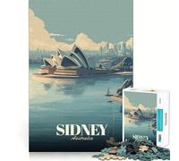 Puzzle de 1000 pièces Opéra de Sydney Affiche de Voyage Bords Lisses Jeu de Concentration Amusant Idéal pour des Moments de détente Cadeau d'anniversaire (50x75cm)