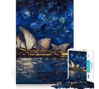 Puzzle de 1000 pièces Opéra de Sydney Vangogh pour Adultes, Puzzle de mémoire à Monter Lentement, Plaisir d'assemblage, Cadeau créatif 38x26cm