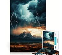 Puzzle de 1000 pièces Orage de Foudre en Montagne pour Adolescents Un Jeu de réflexion Facile et Amusant, Un (38x52cm)