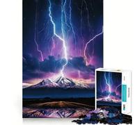 Puzzle de 1000 pièces Orage de Montagne pour Adultes, Jeu de réflexion, Cadeau, Moment de Partage, découpe soignée, Surprise d'anniversaire (38x52cm)