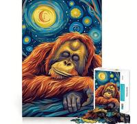 Puzzle de 1000 pièces Orang-outan endormi sous Un Ciel étoilé pour Adolescents, 38x52cm, idéal pour stimuler la logique et Offrir Un Cadeau raffiné en Famille